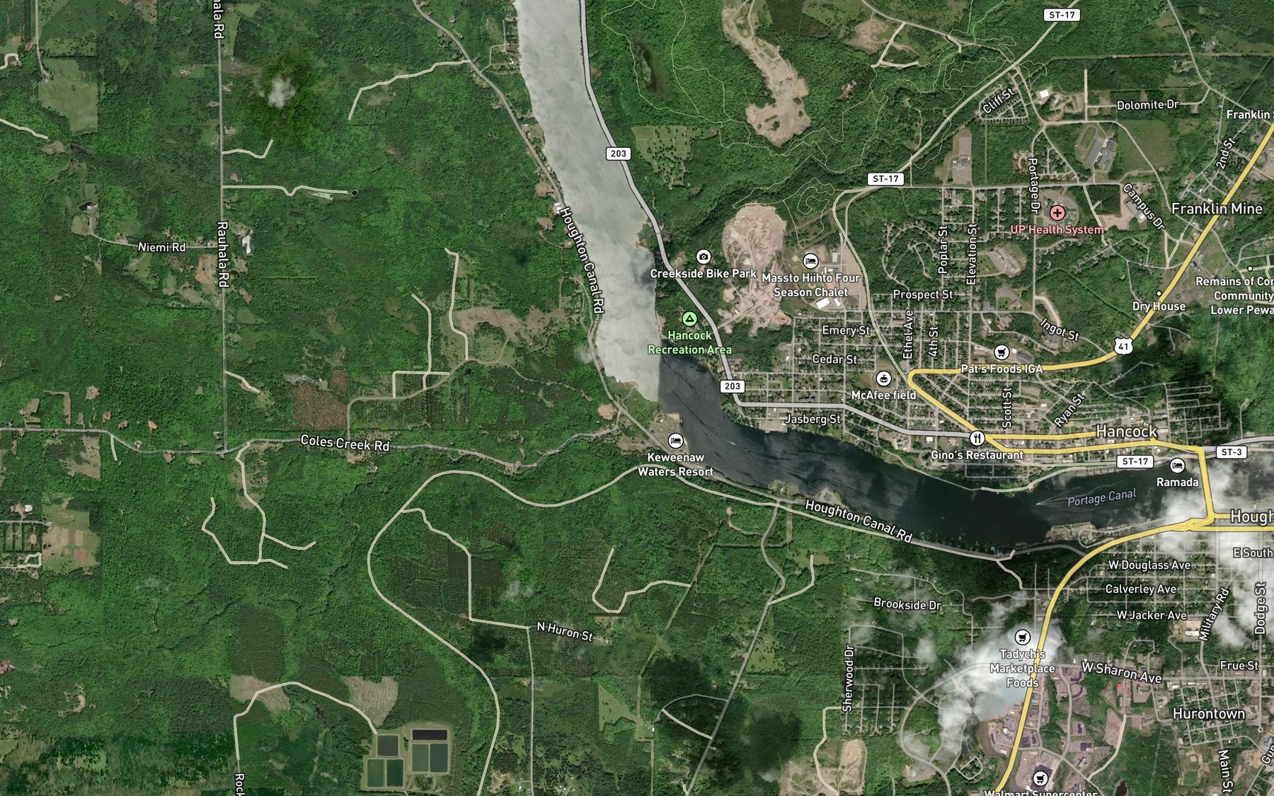 Satellite map of the Cole Creek
