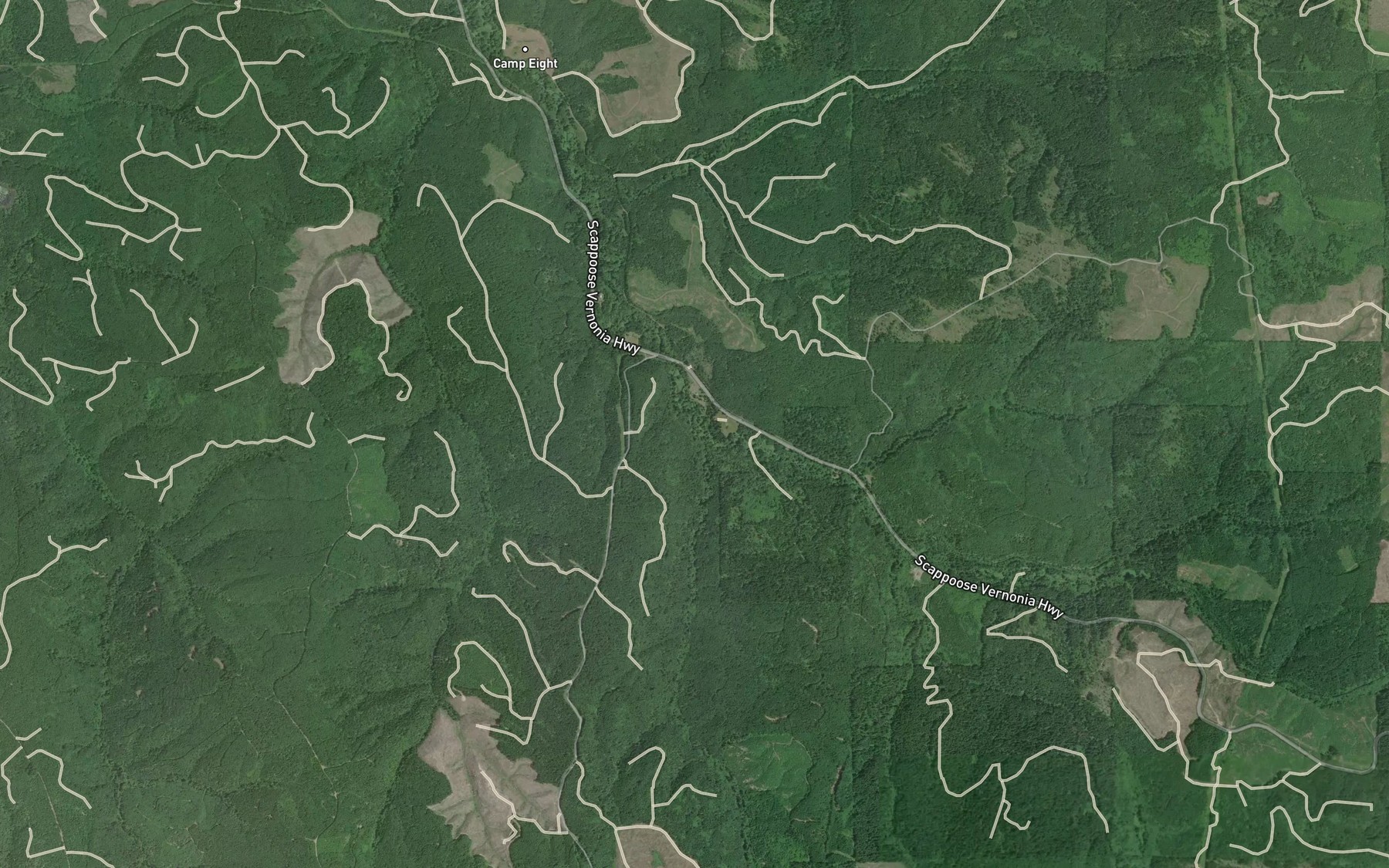 Satellite map of the Jim George Creek