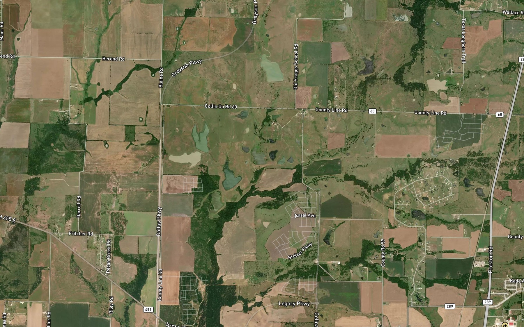 Satellite map of the Soil Conservation Service Site 11 Reservoir