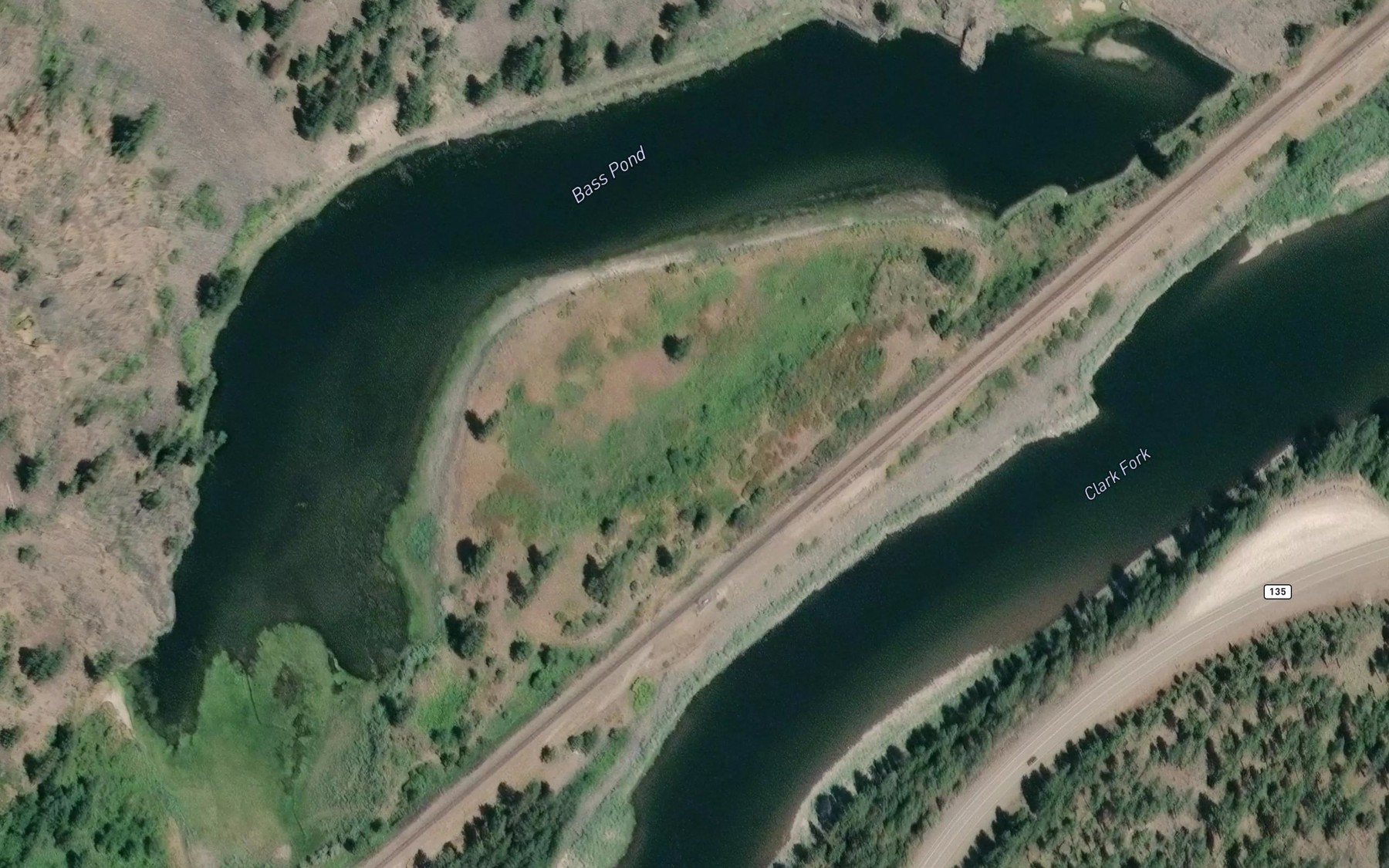 Satellite map of the Bass Pond