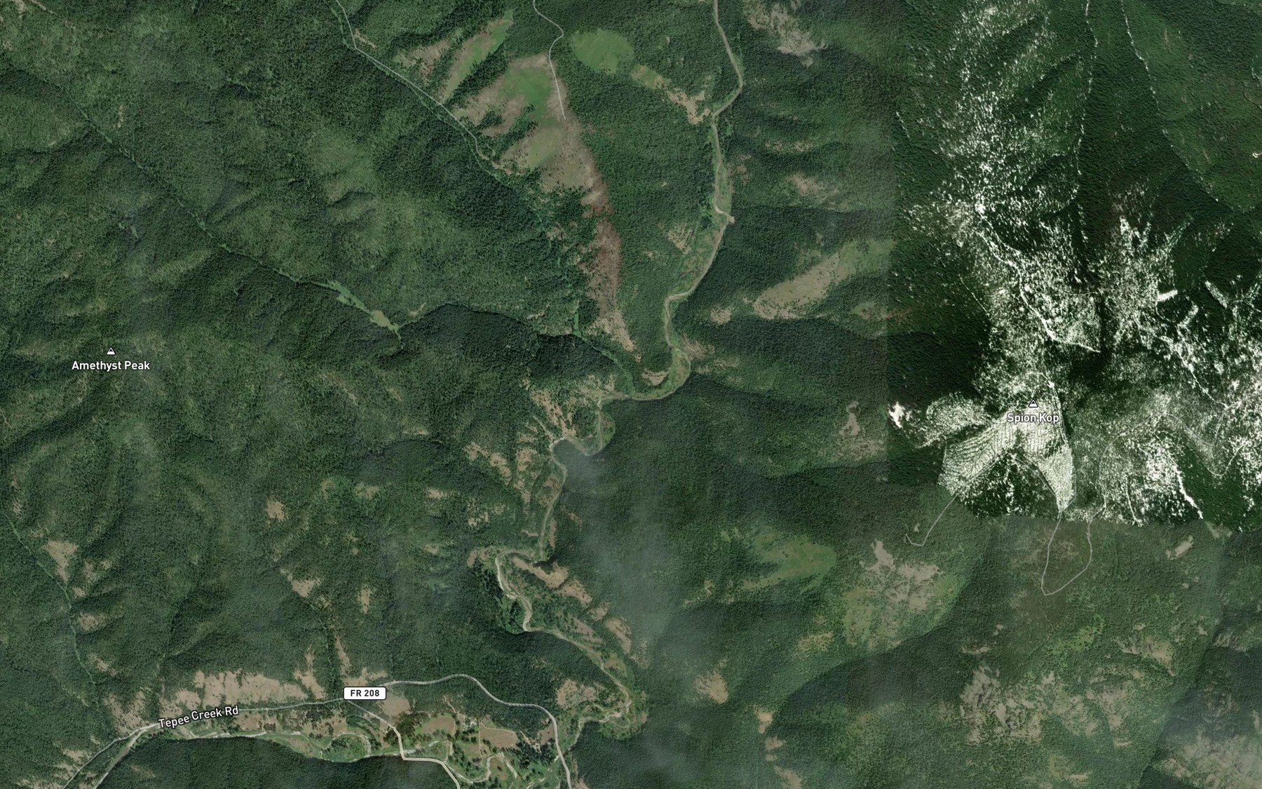 Satellite map of the Cataract Creek