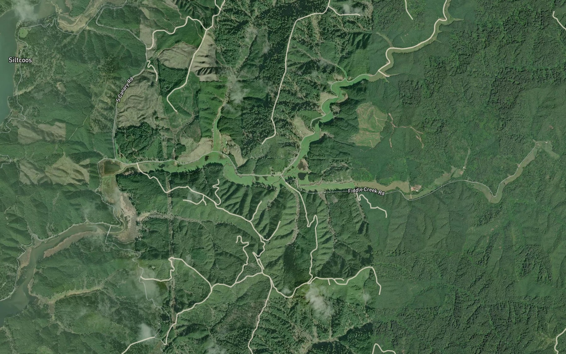 Satellite map of the Bear Creek
