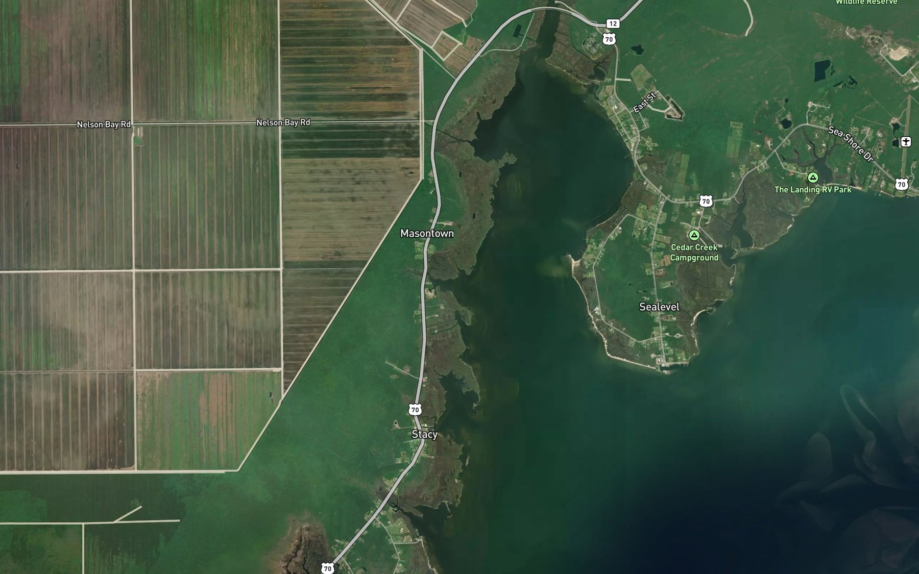 Satellite map of the Lewis Creek