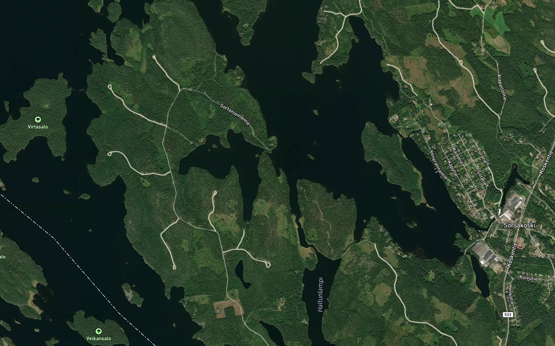 Satellite map of the Ahvenlahti