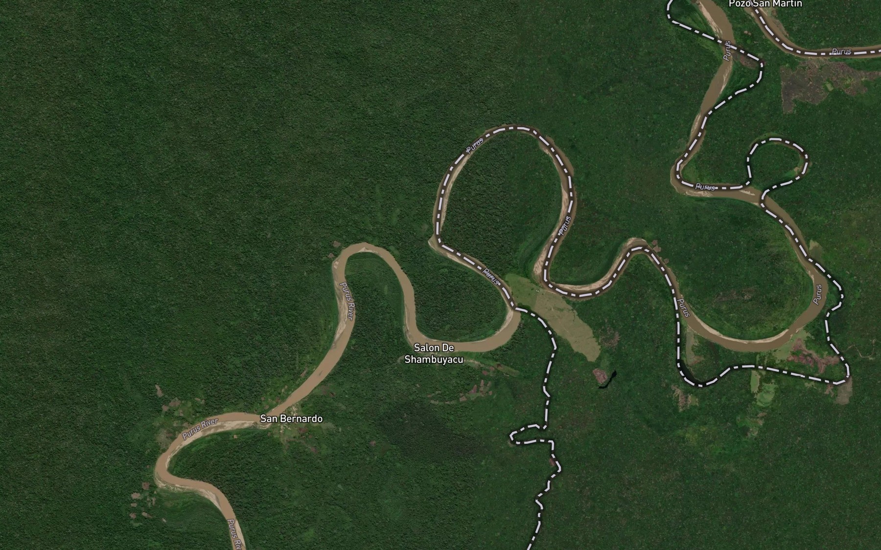 Satellite map of the Rio Alto Purus