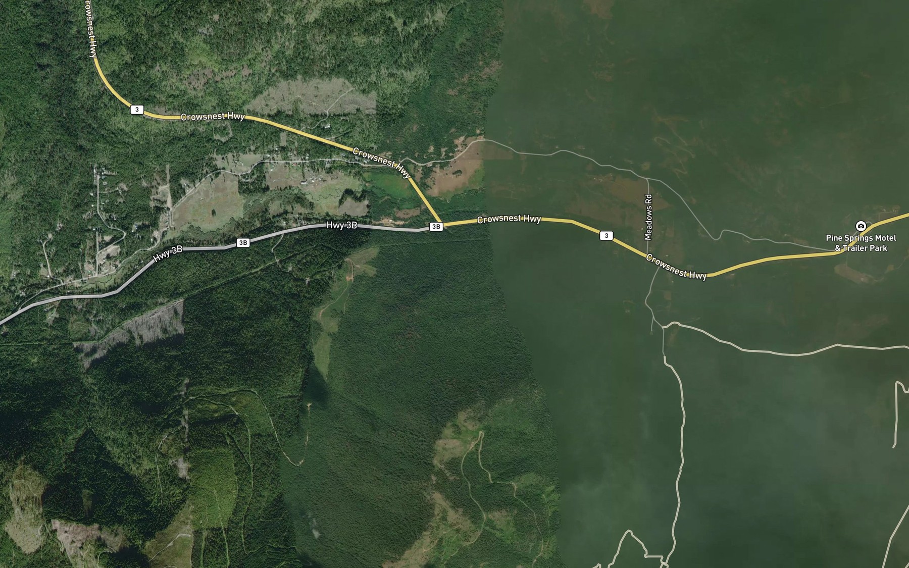 Satellite map of the Benton Creek