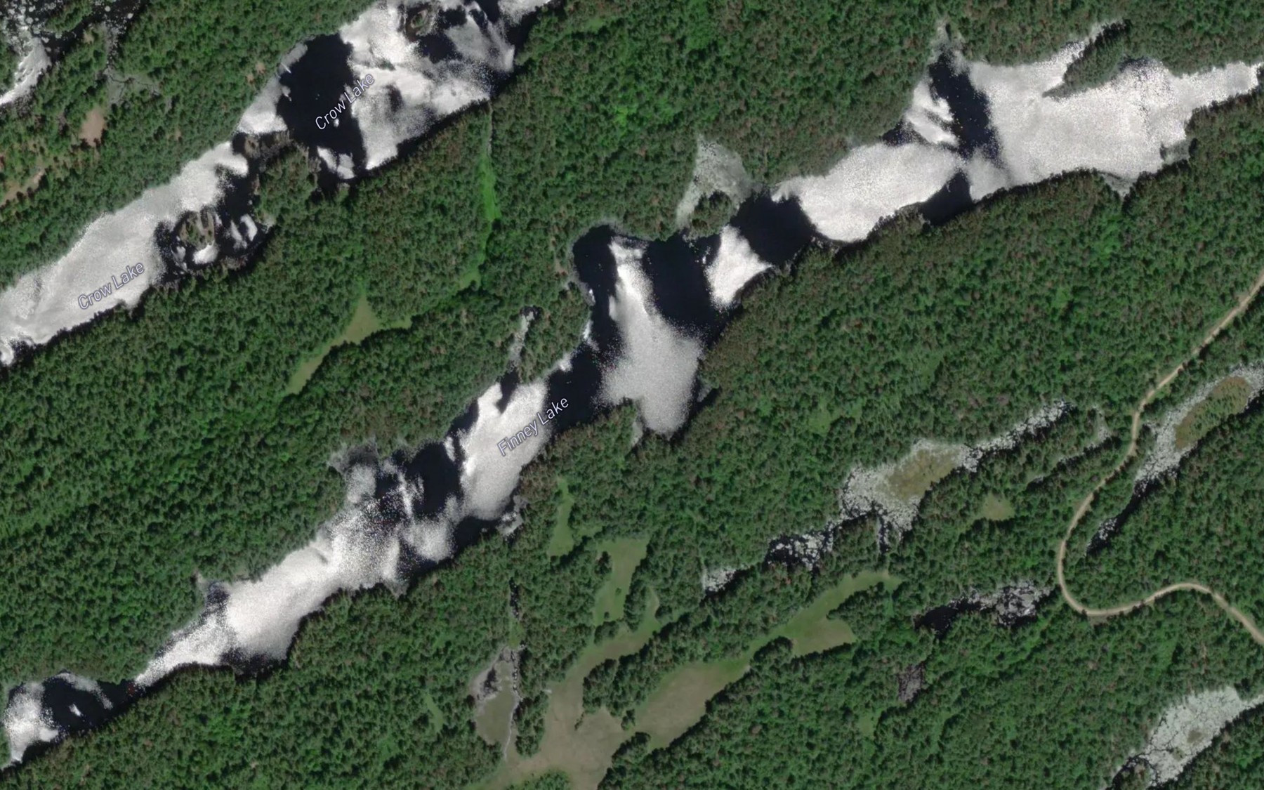 Satellite map of the Finney Lake