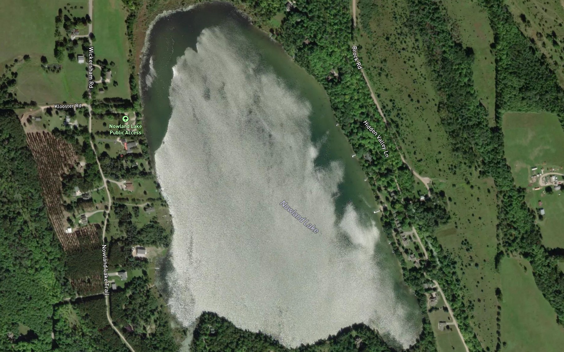 Satellite map of the Nowland Lake