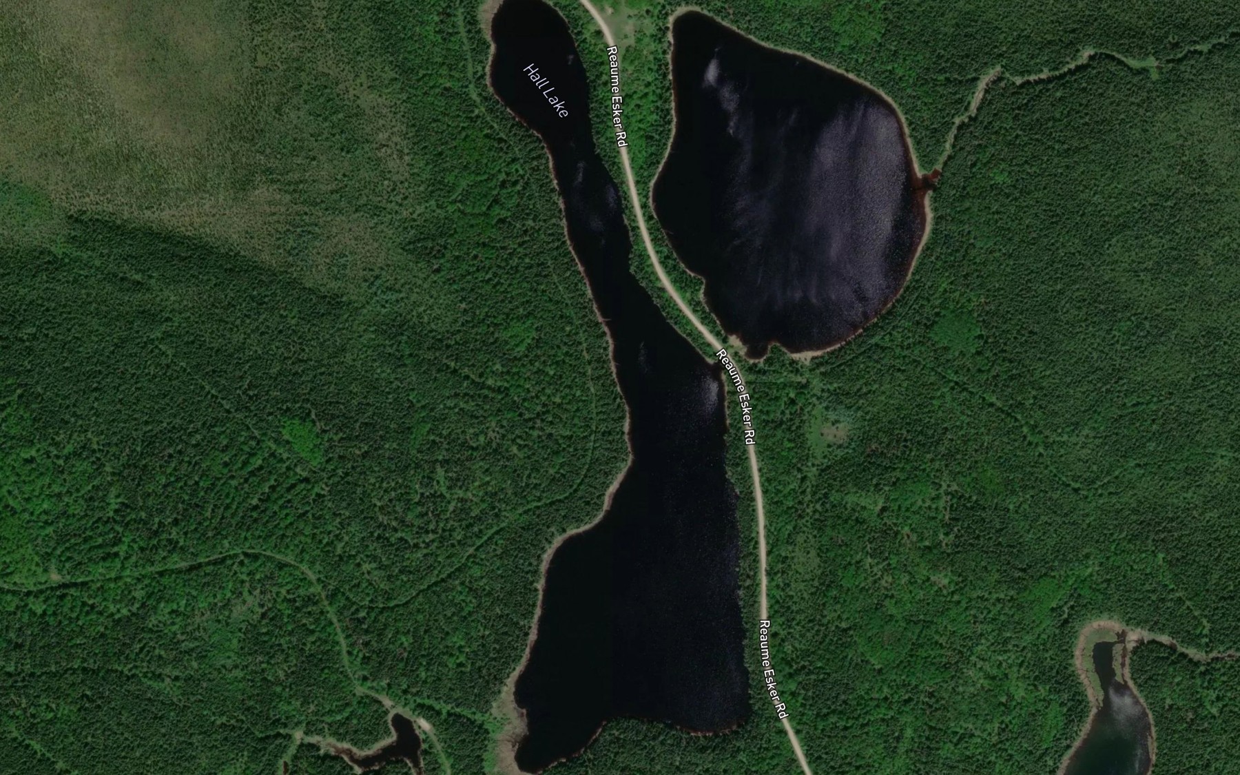 Satellite map of the Hall Lake