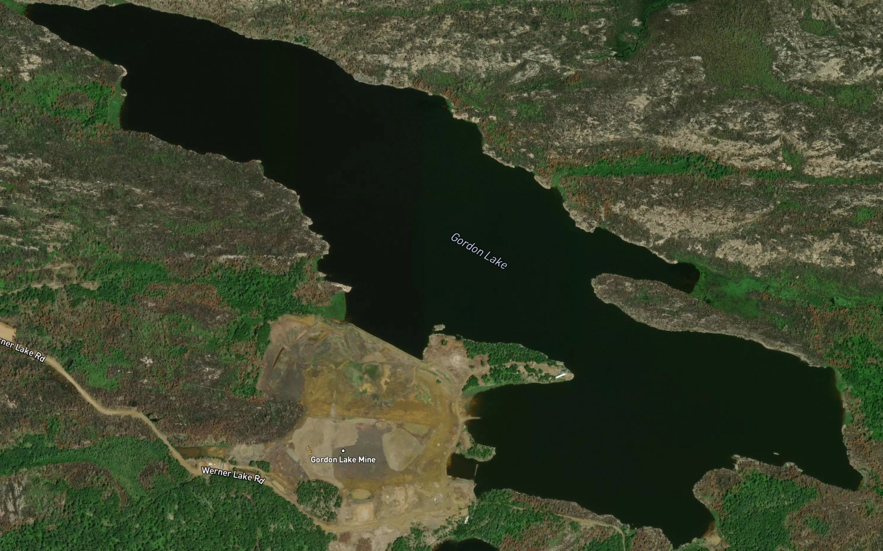 Satellite map of the Gordon Lake
