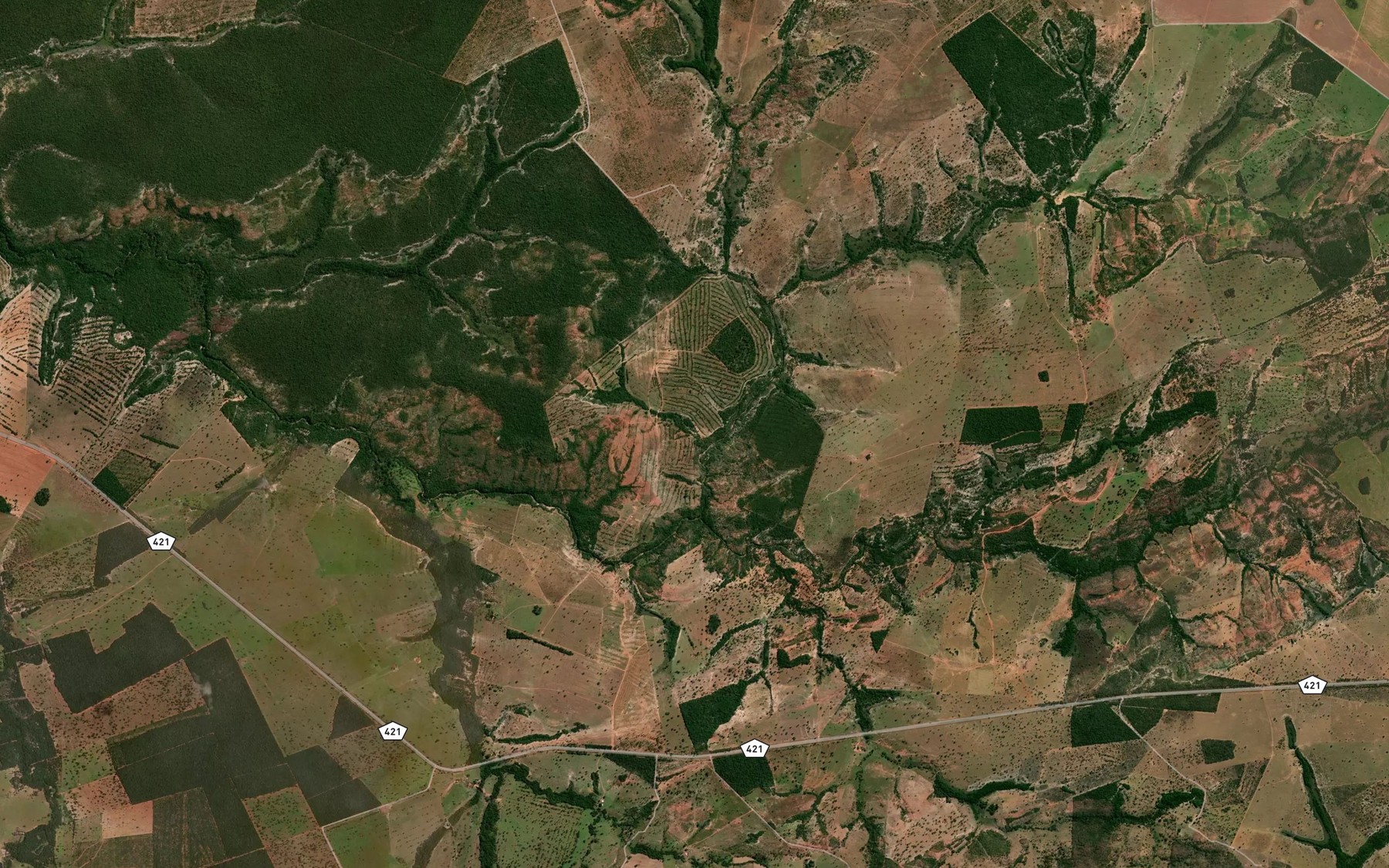 Satellite map of the Corrego Barreirinho
