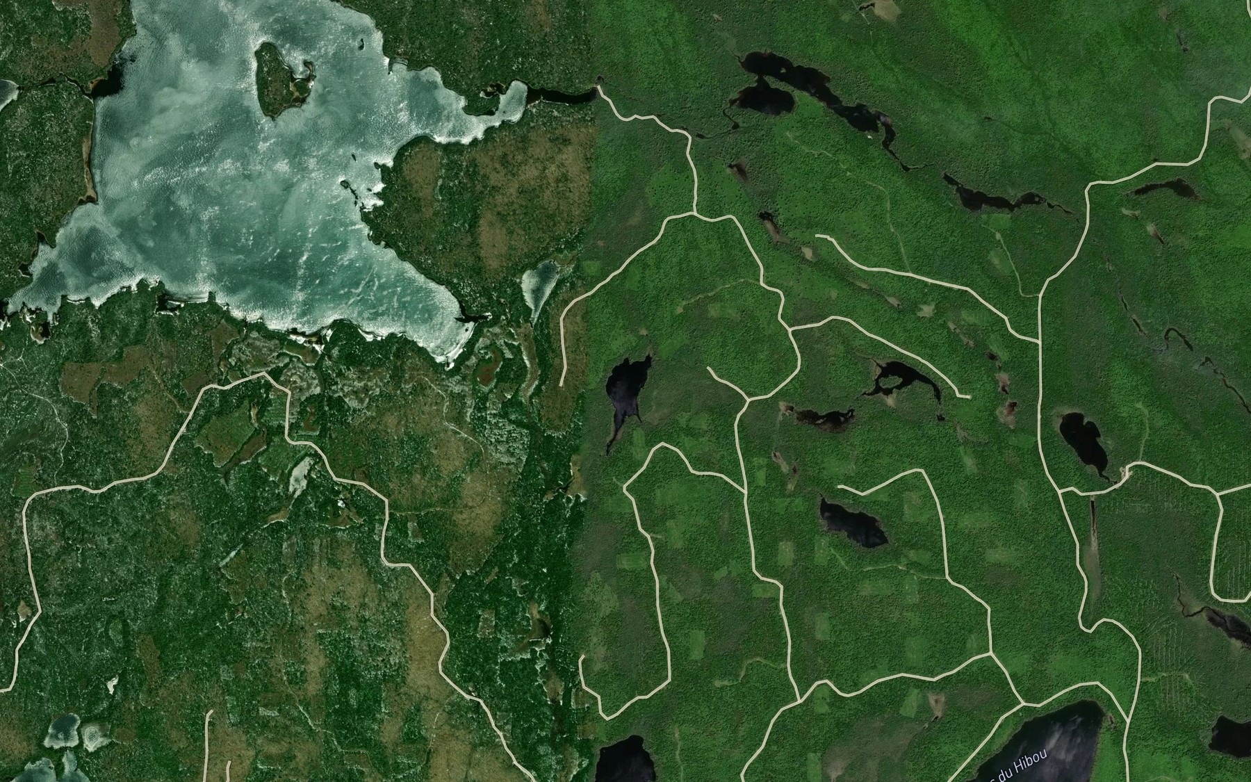 Satellite map of the Lac Hartman