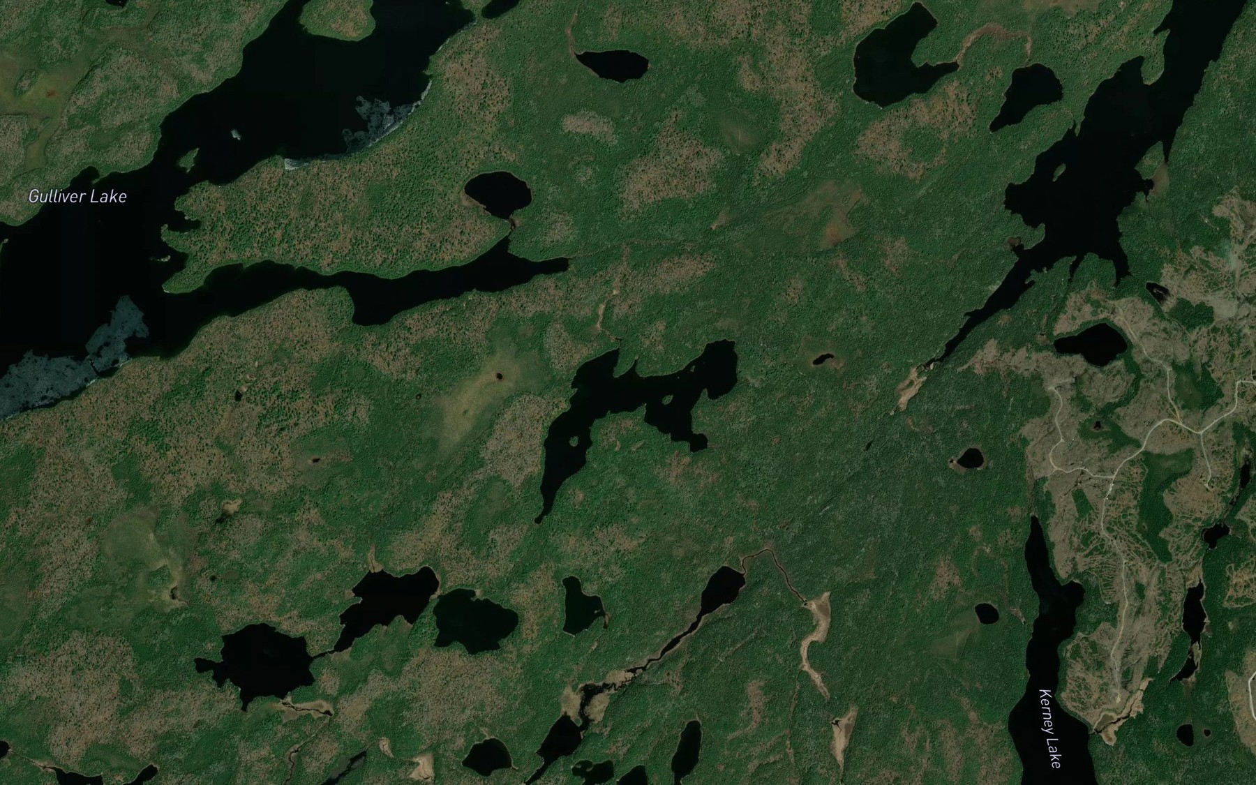 Satellite map of the Fire Island Lake
