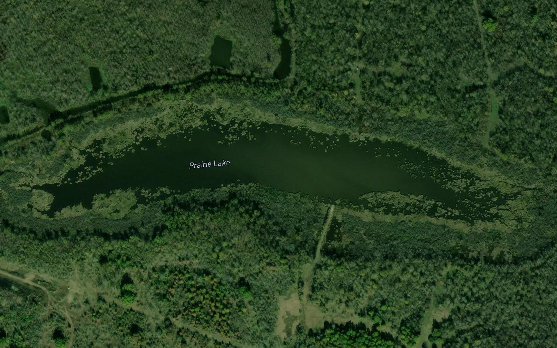 Satellite map of the Prairie Lake