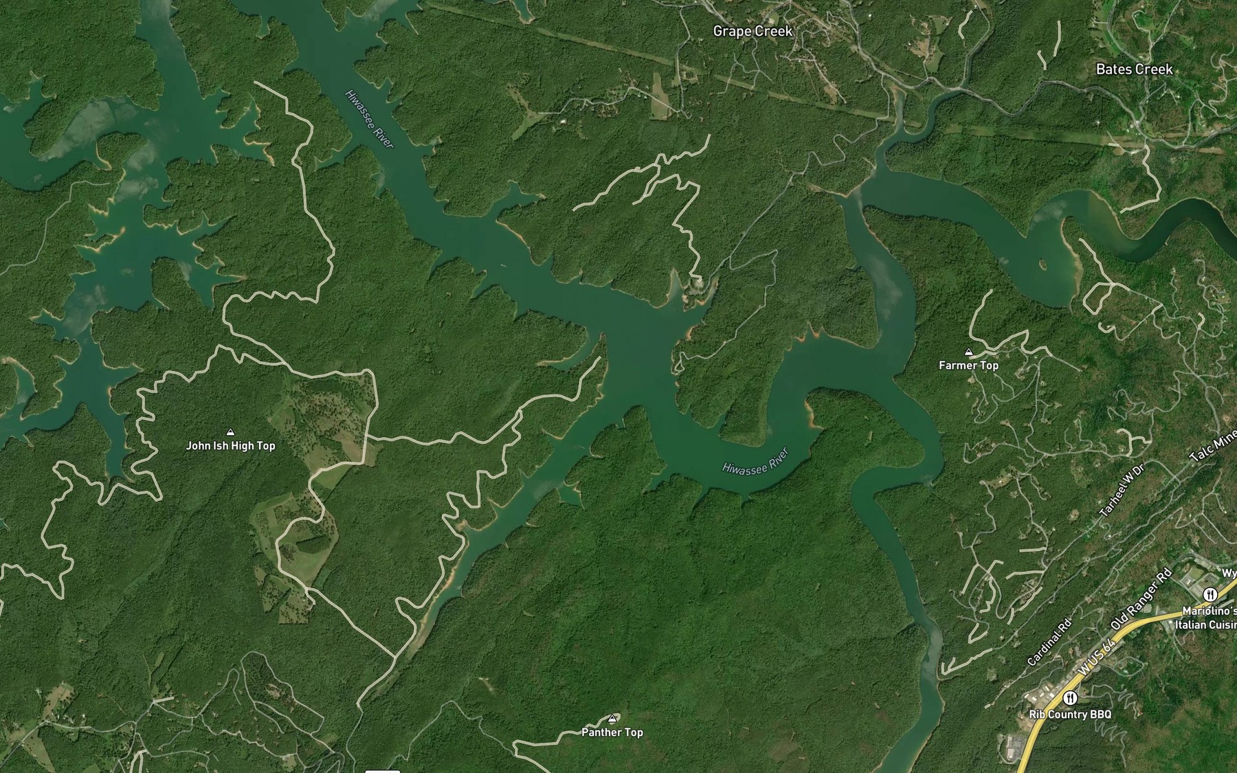 Satellite map of the Beech Creek