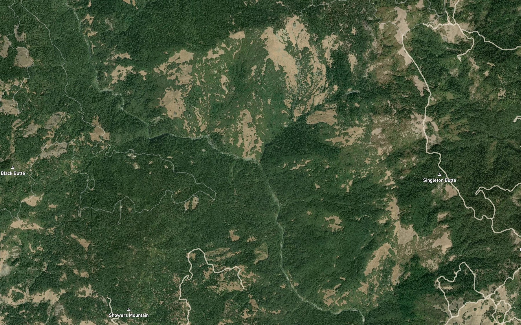 Satellite map of the Coyote Creek