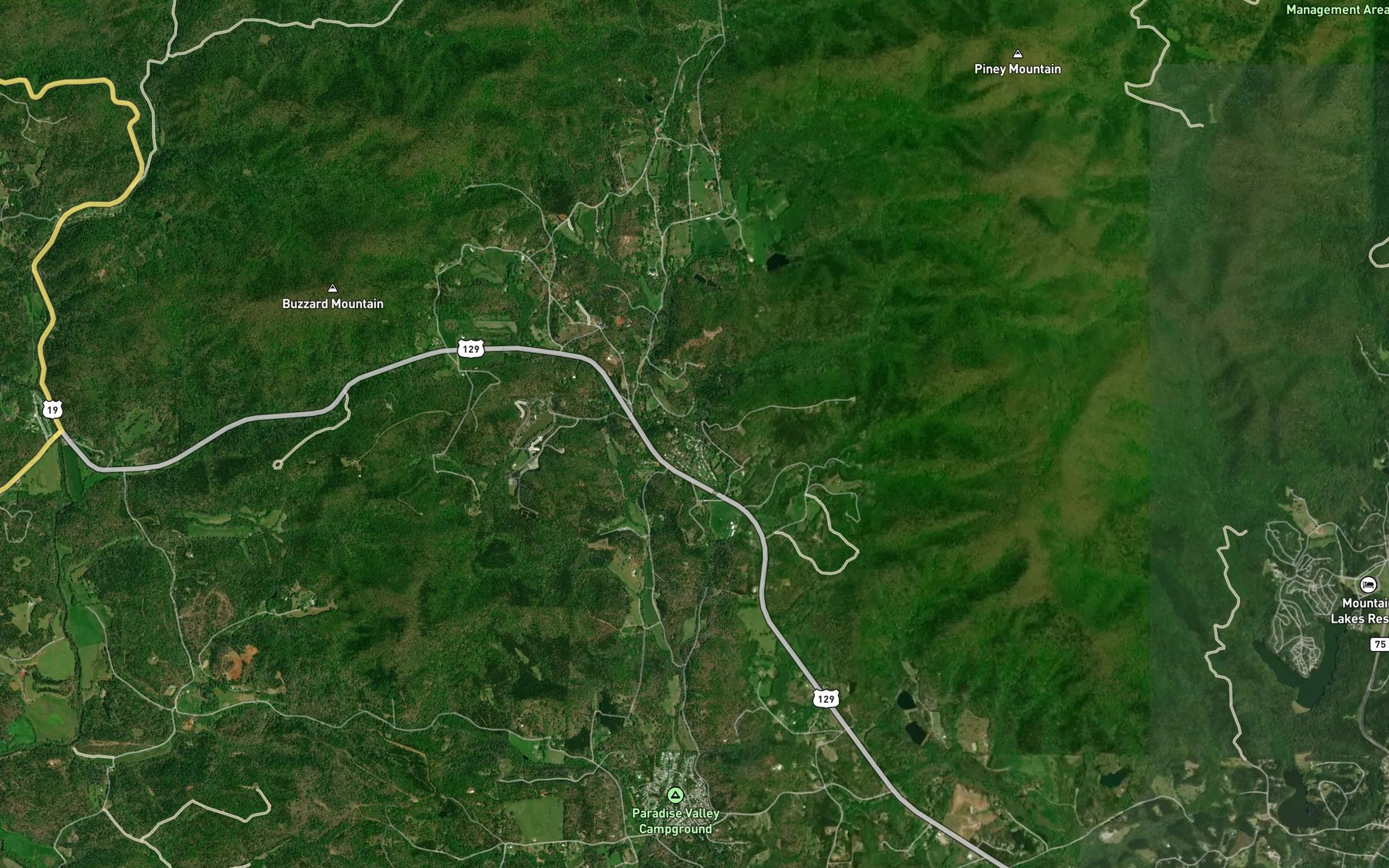 Satellite map of the Turner Creek