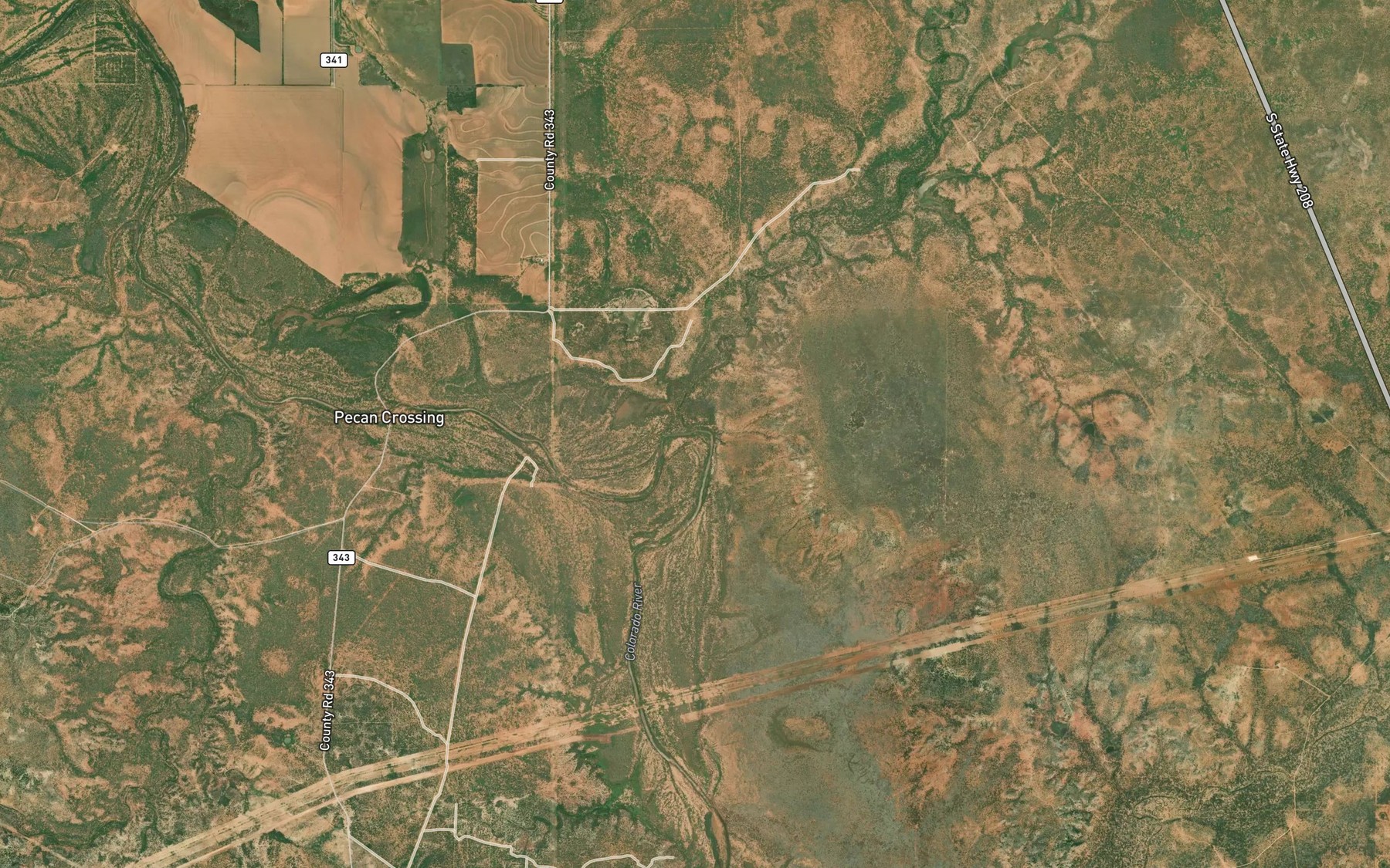 Satellite map of the Red Bank Creek