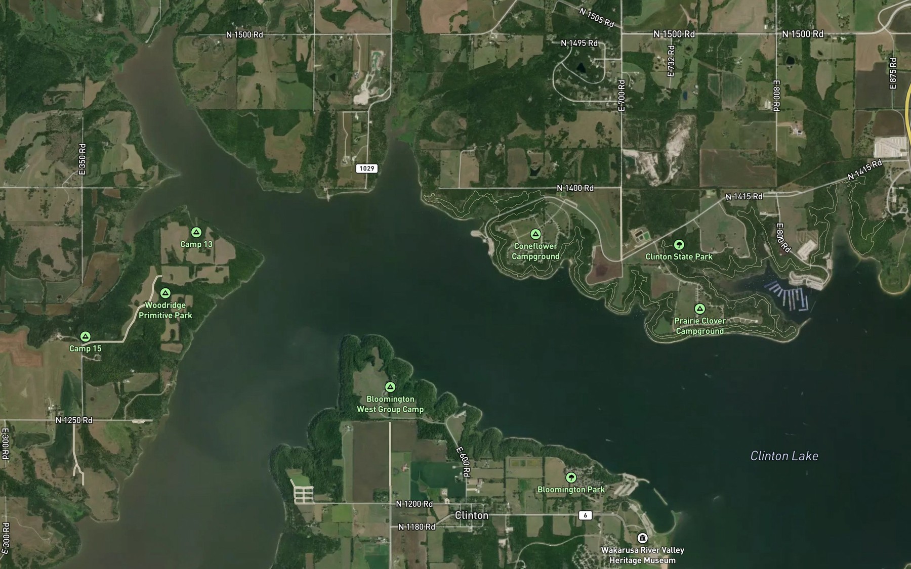 Satellite map of the Coon Creek