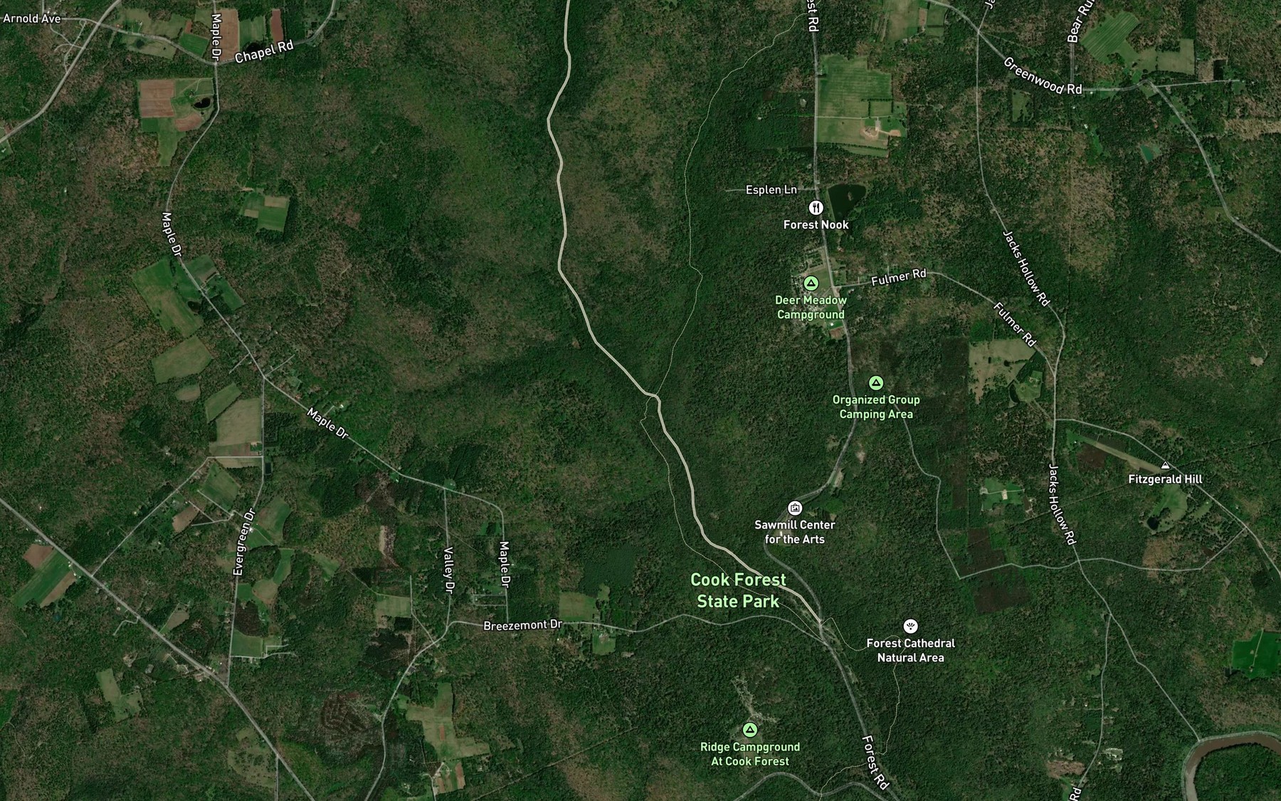 Satellite map of the Browns Run
