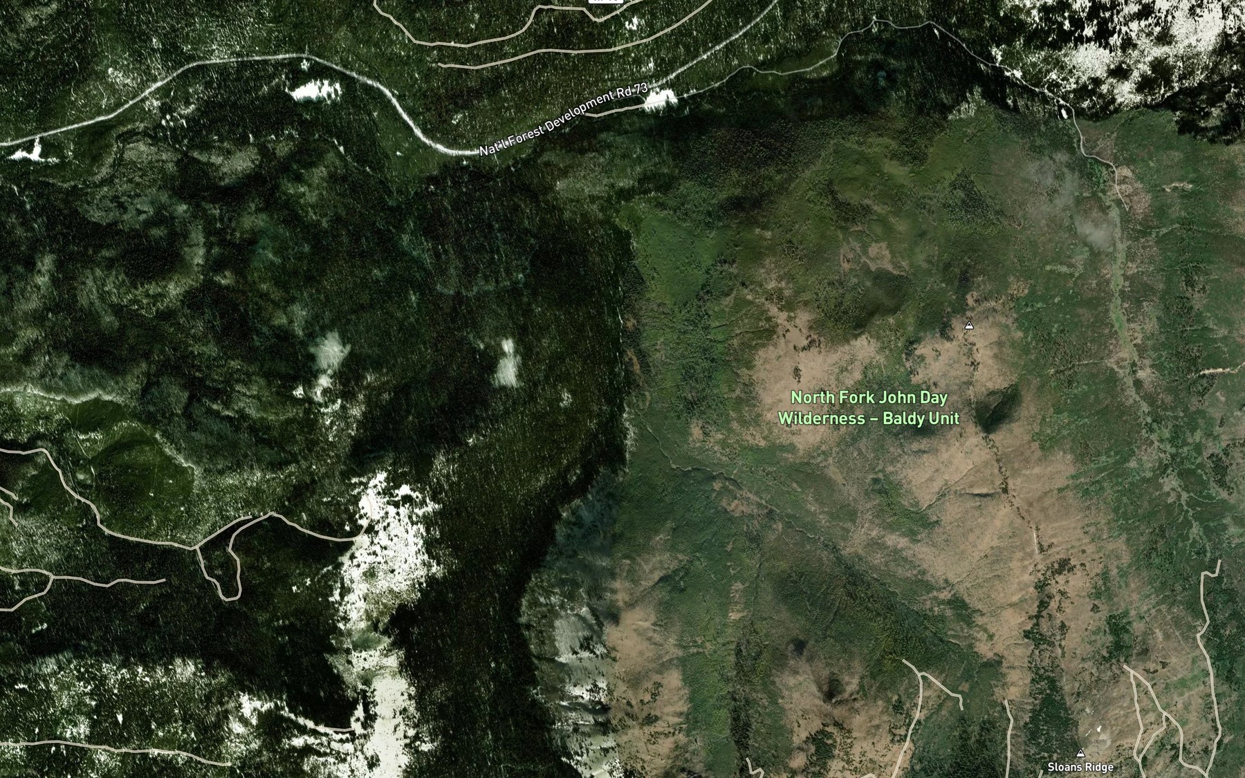 Satellite map of the Bull Creek