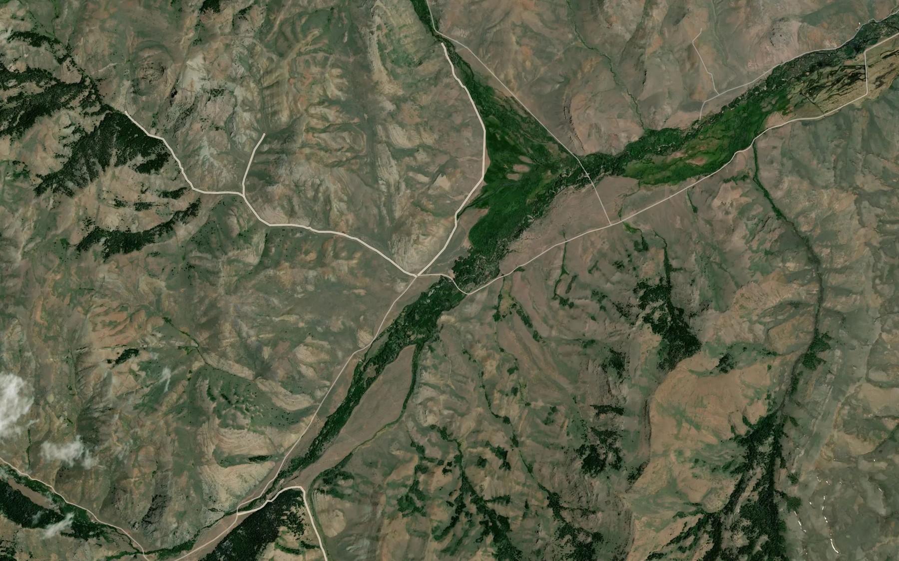 Satellite map of the Leadbelt Creek