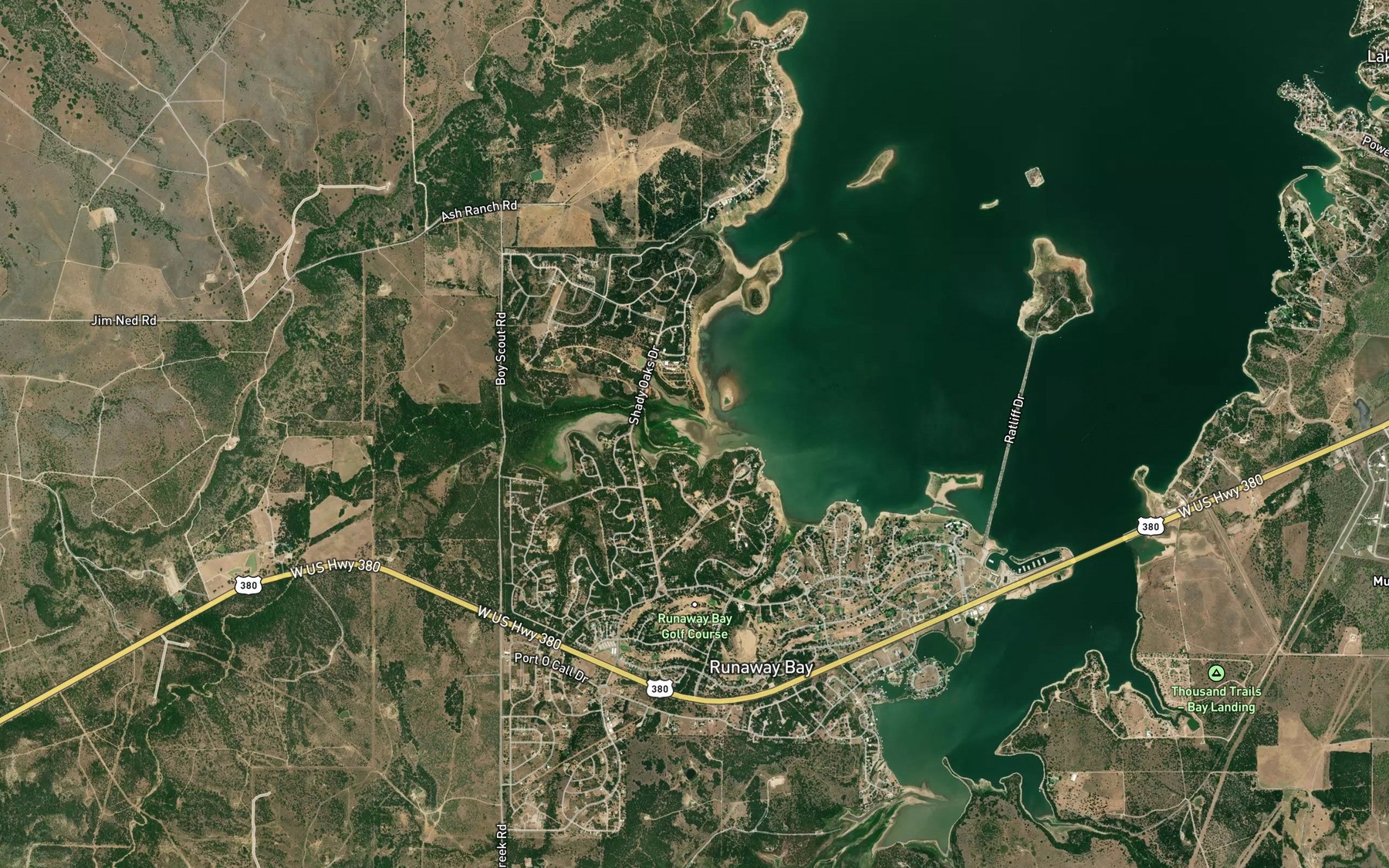 Satellite map of the Jasper Creek