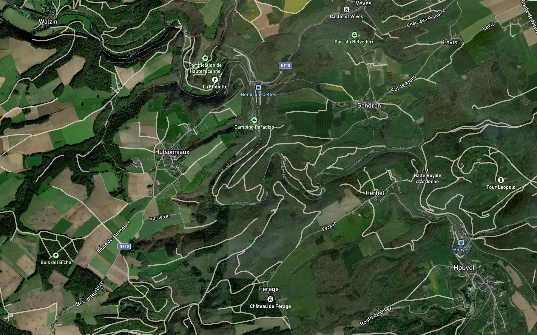 Satellite map of the Mahoux
