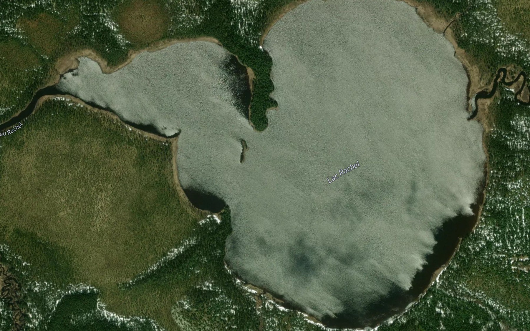 Satellite map of the Lac Rachel
