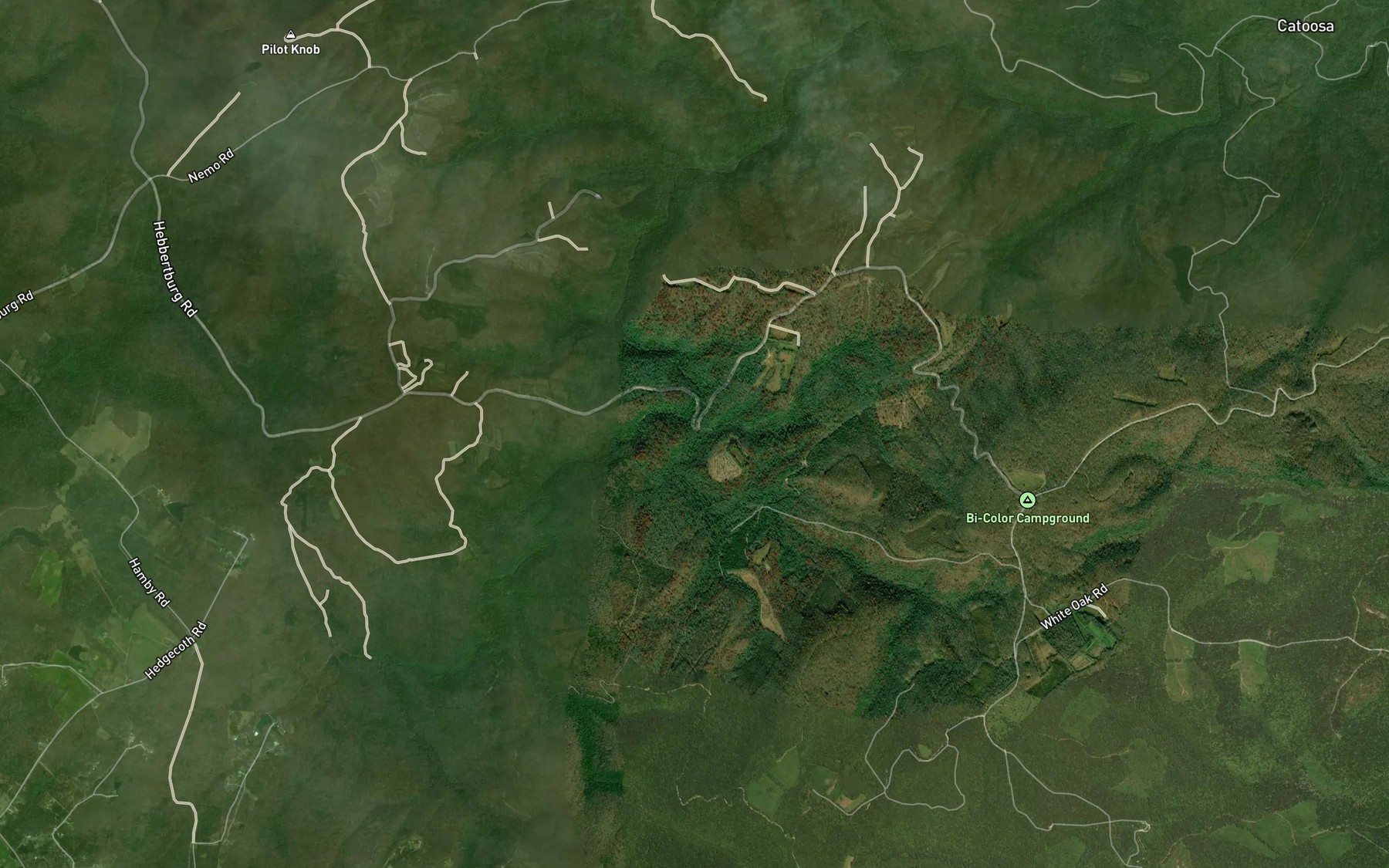 Satellite map of the Clayton Branch