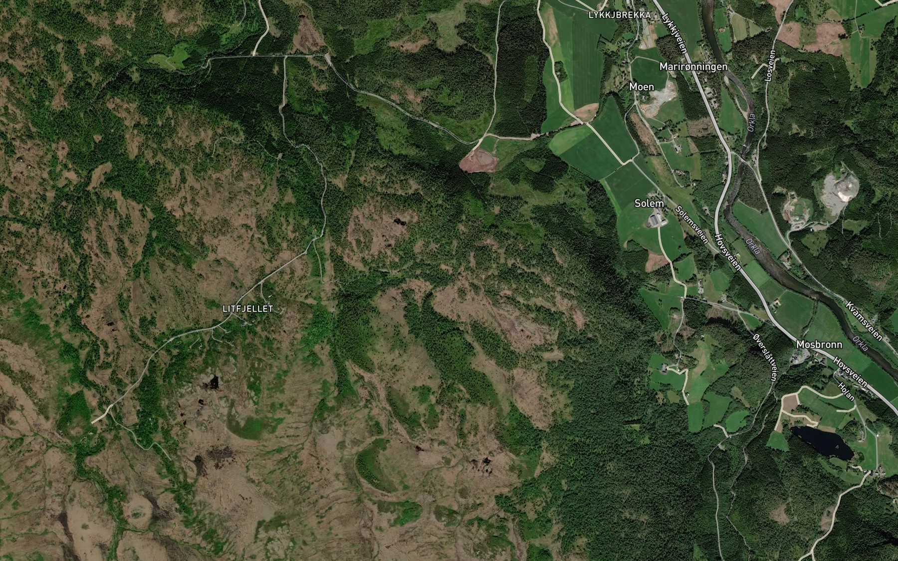 Satellite map of the Storslattbekken