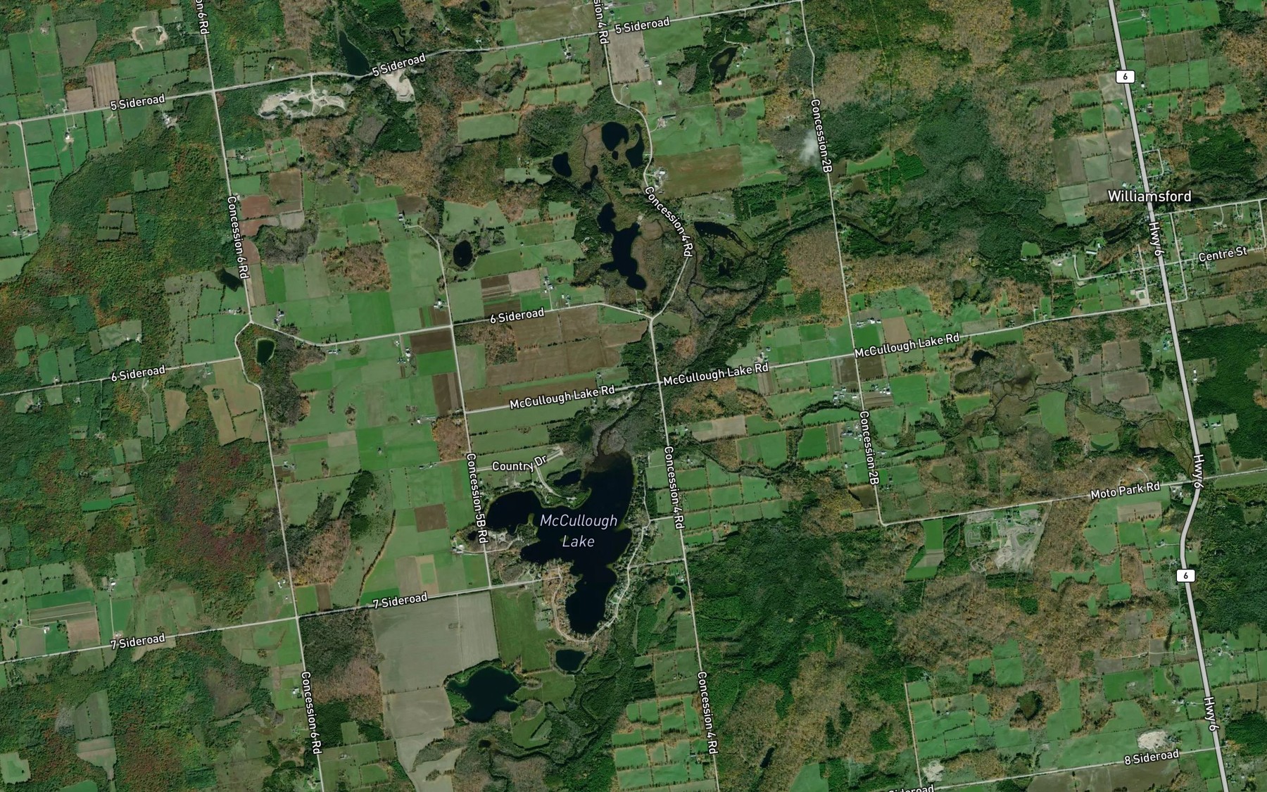 Satellite map of the Negro Creek