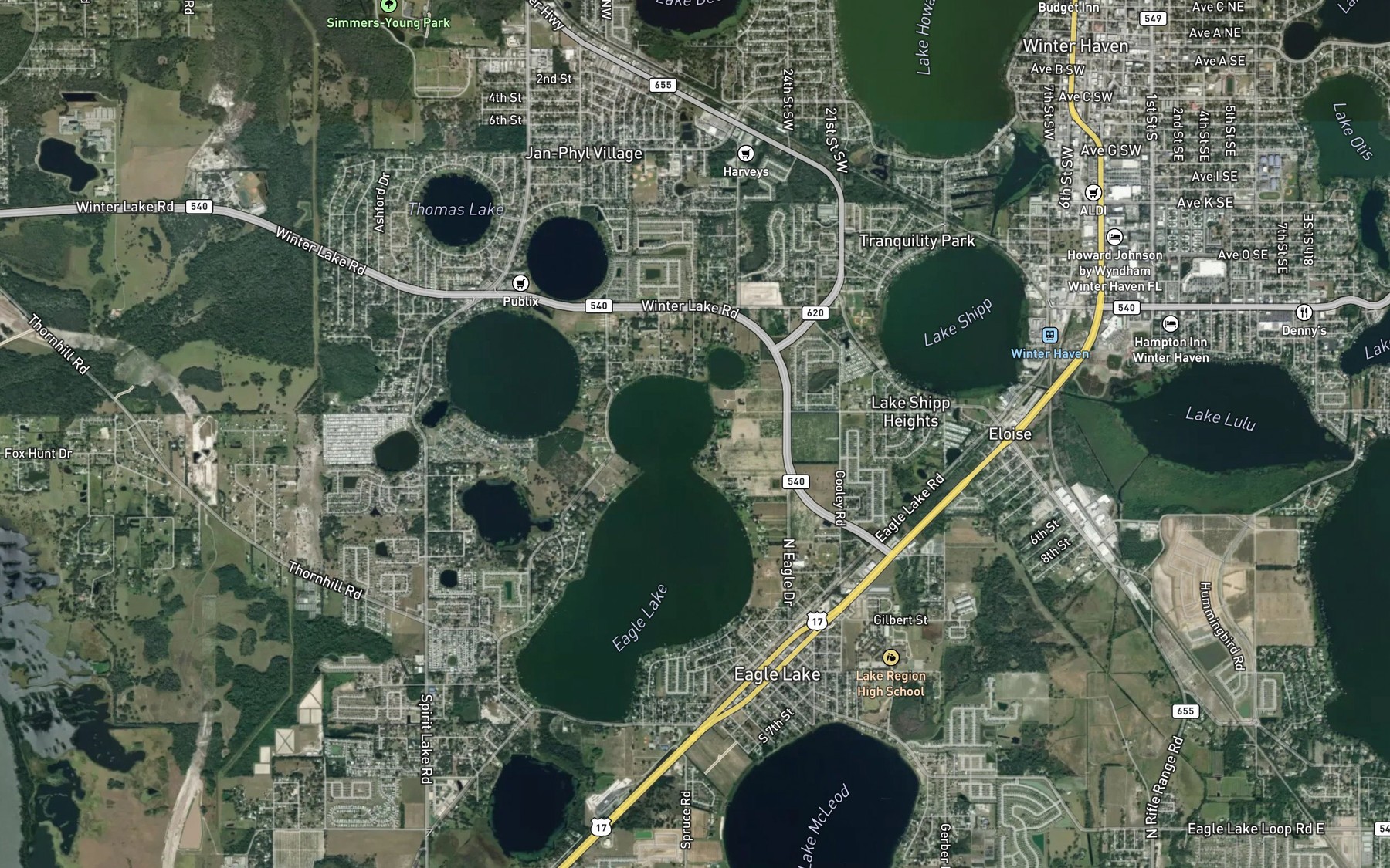 Satellite map of the Camellia Groves