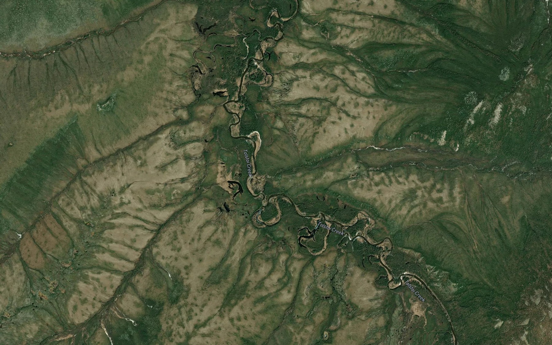 Satellite map of the Donovan Creek