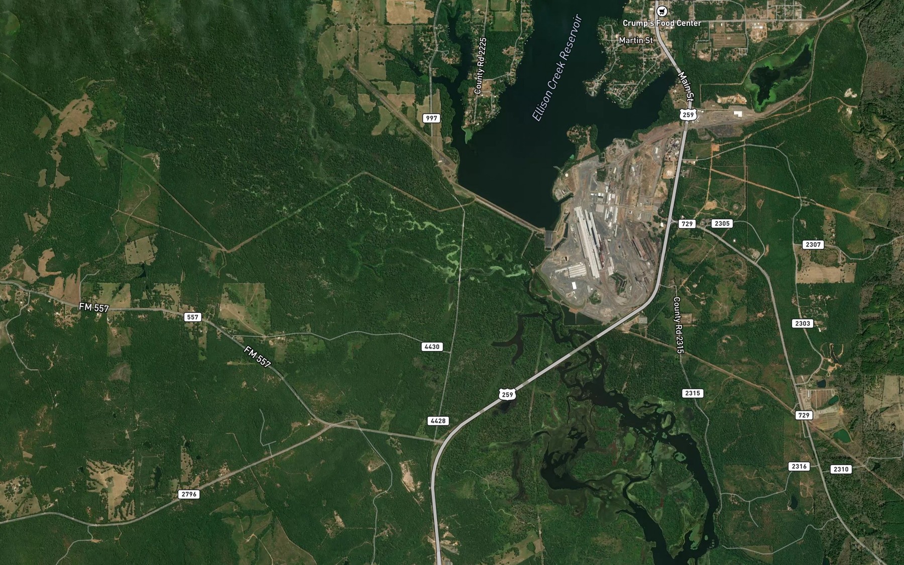 Satellite map of the Little Creek