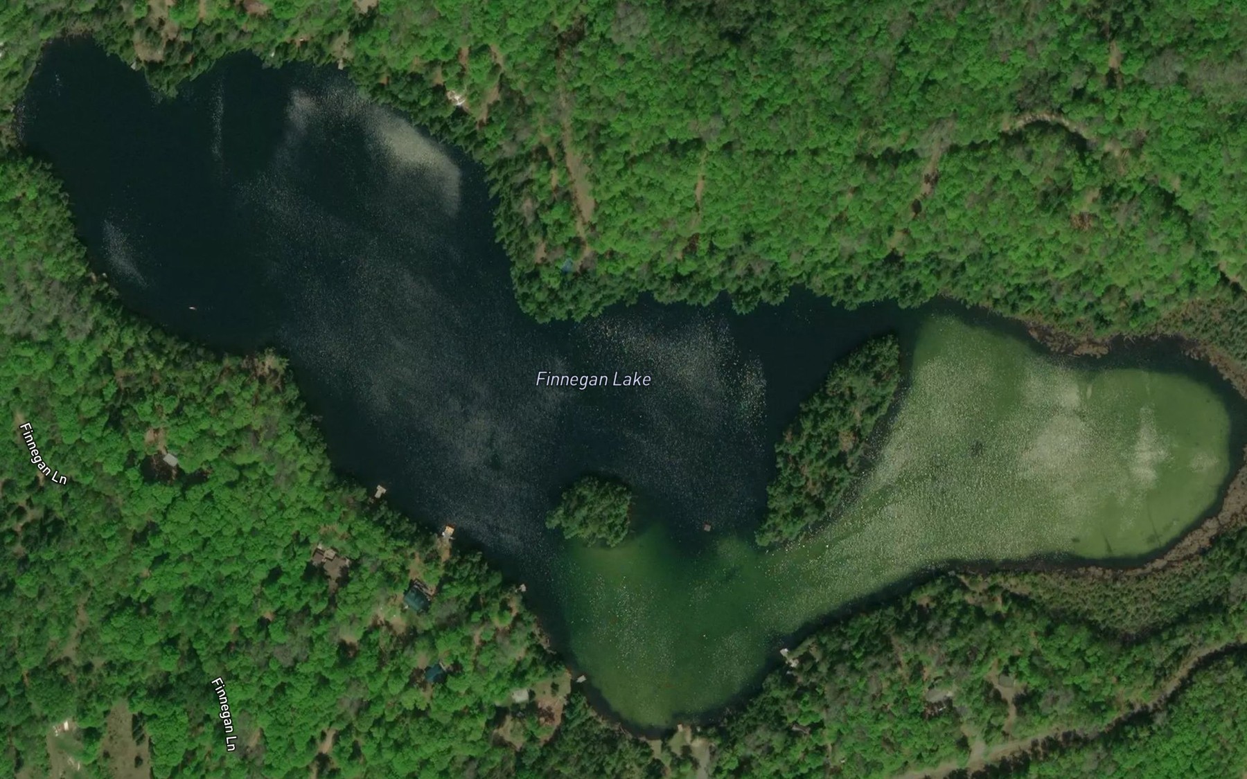 Satellite map of the Finnegan Lake
