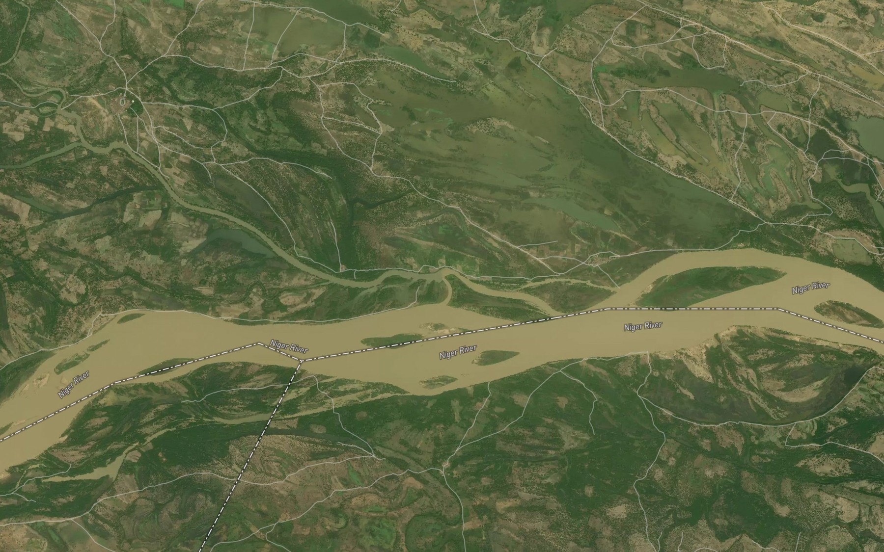 Satellite map of the River Gbako