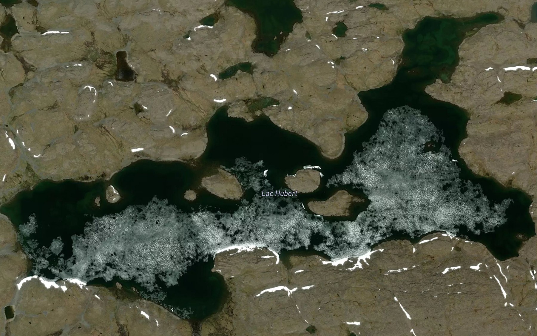 Satellite map of the Lac Hubert