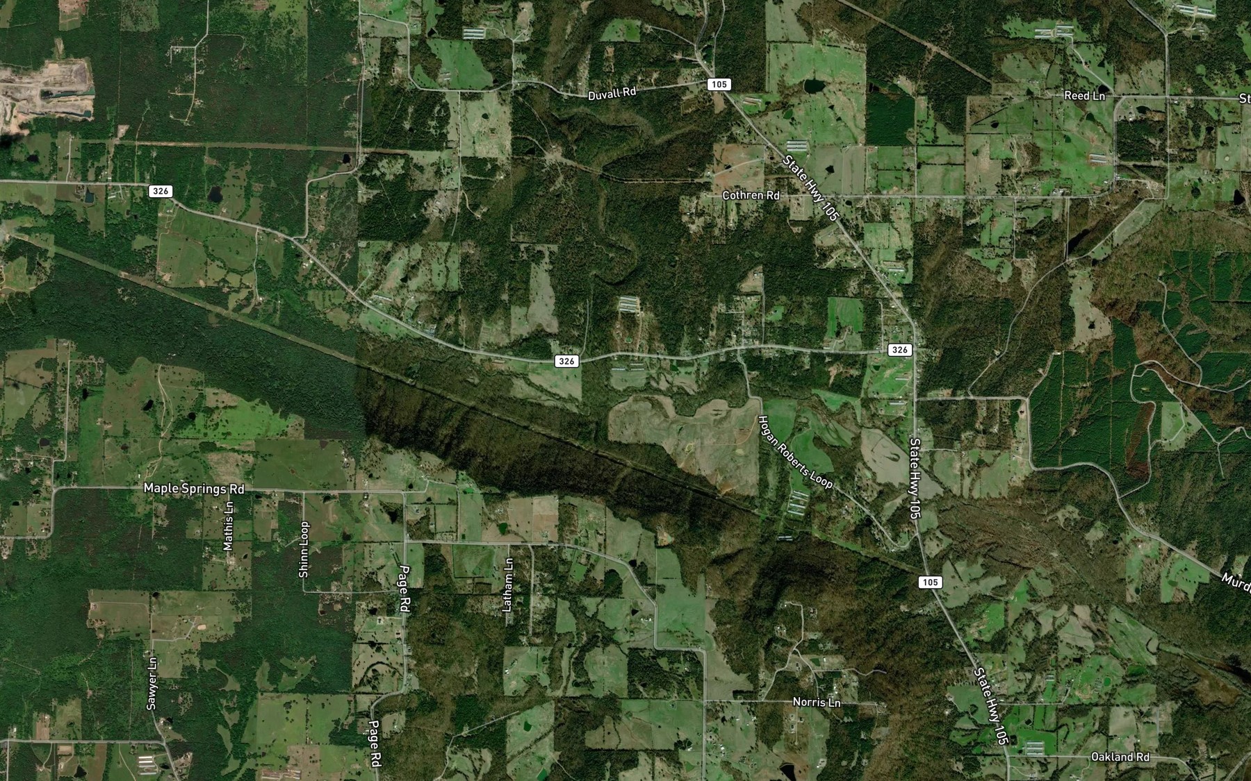 Satellite map of the Clear Creek