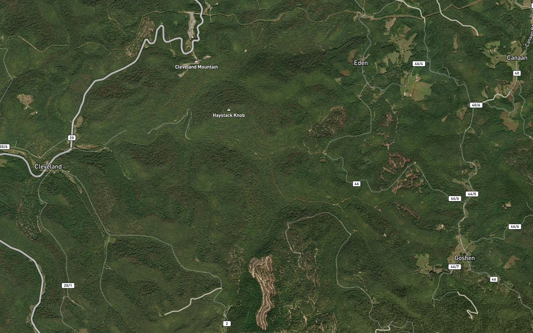 Satellite map of the Spruce Run