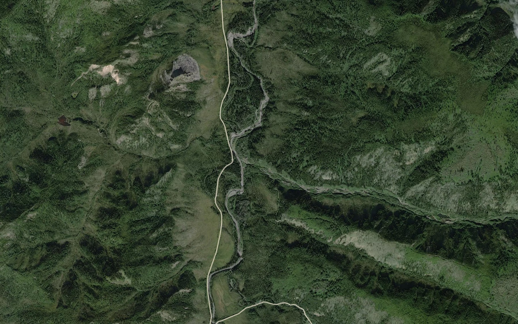 Satellite map of the Little Minook Creek
