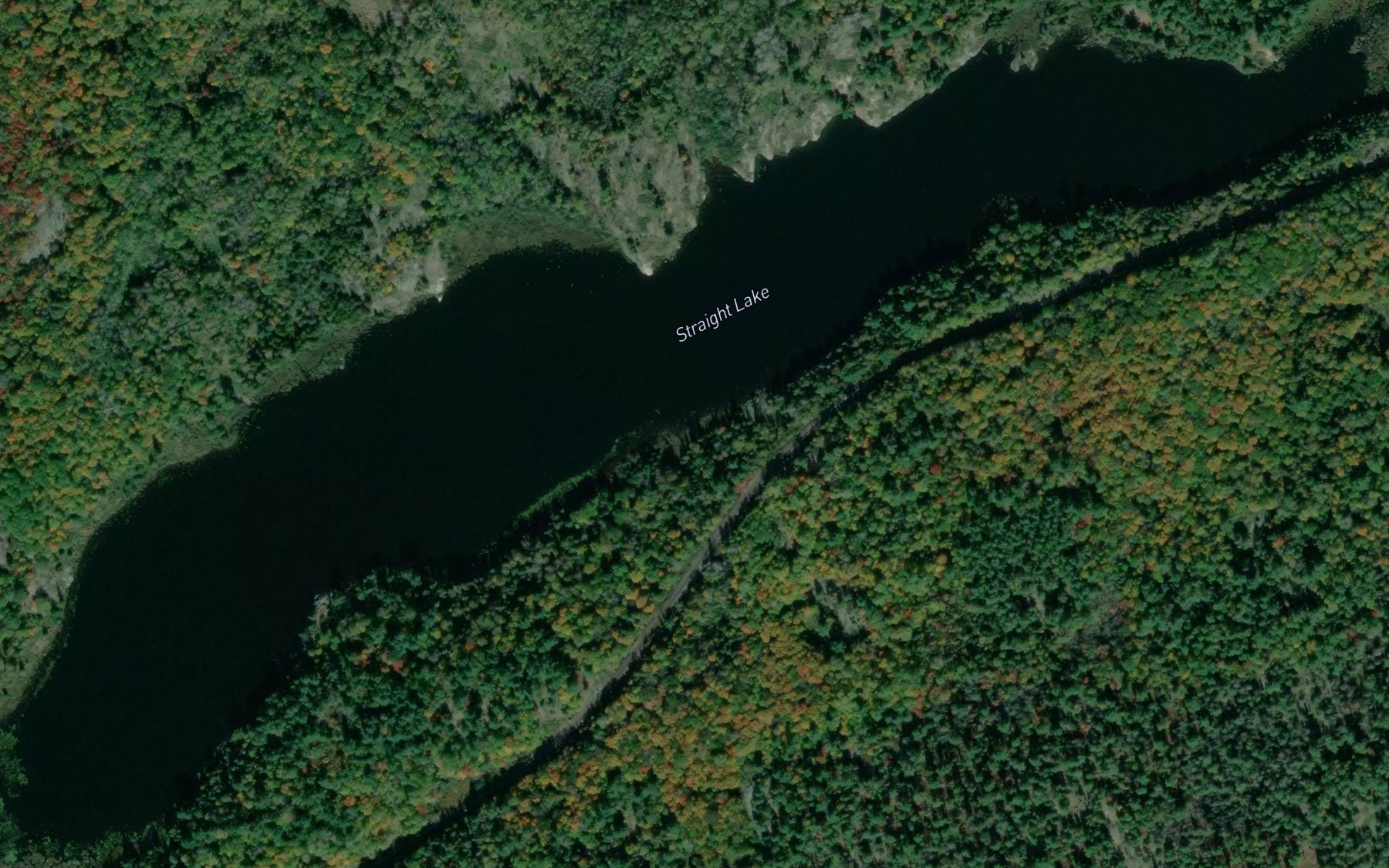 Satellite map of the Straight Lake