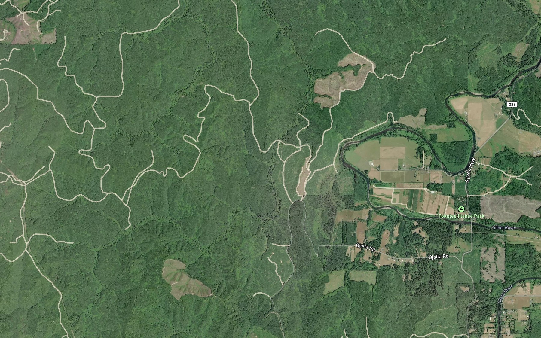 Satellite map of the Foster Creek
