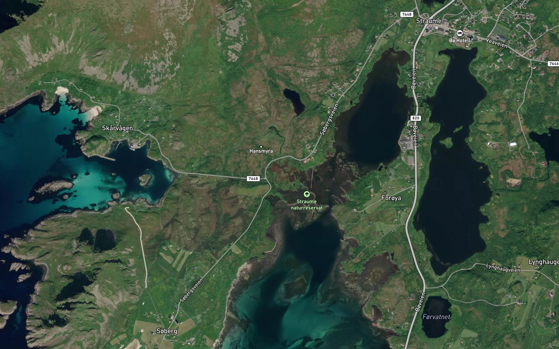 Satellite map of the Grunntjonnen