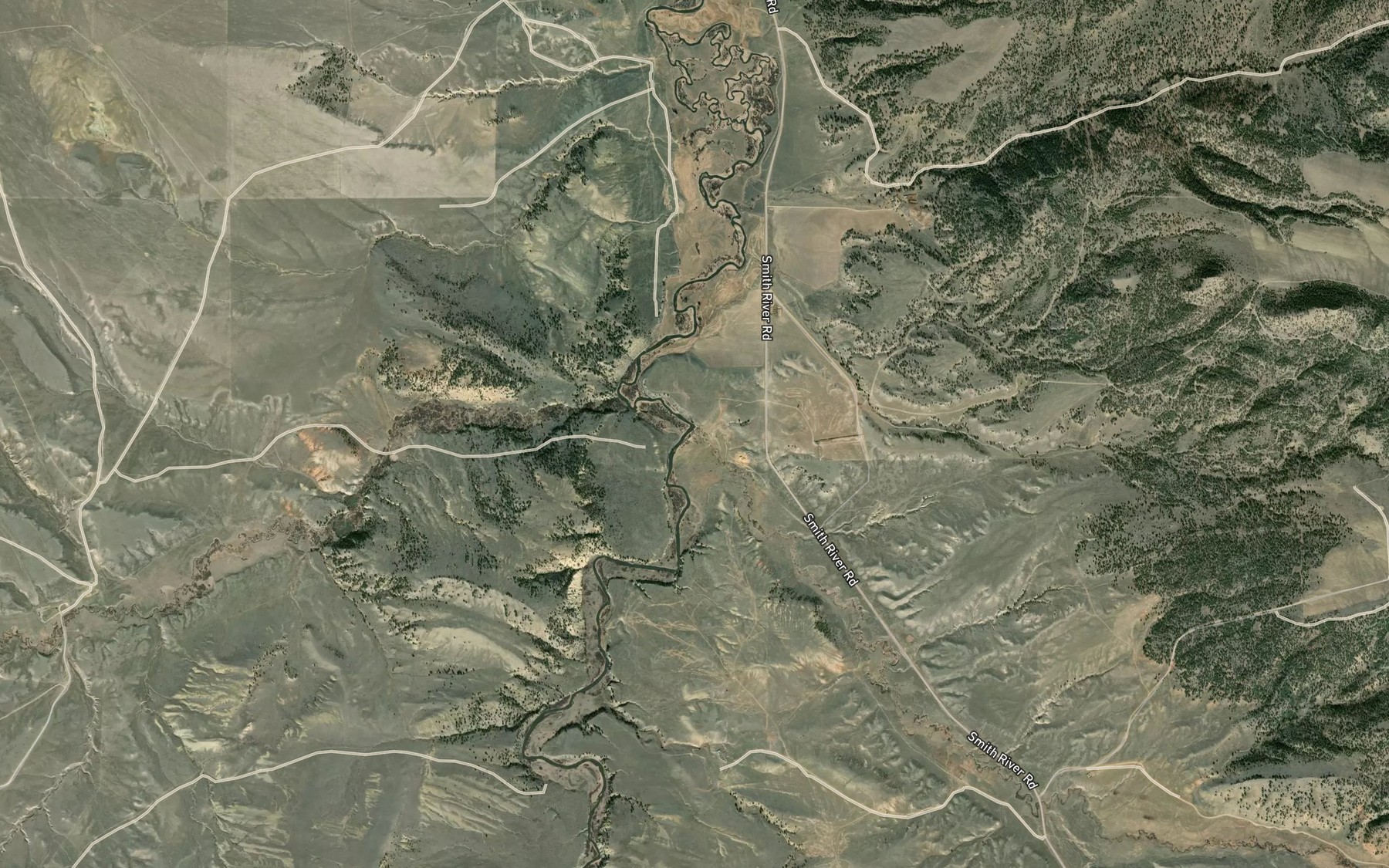 Satellite map of the Whitetail Deer Creek
