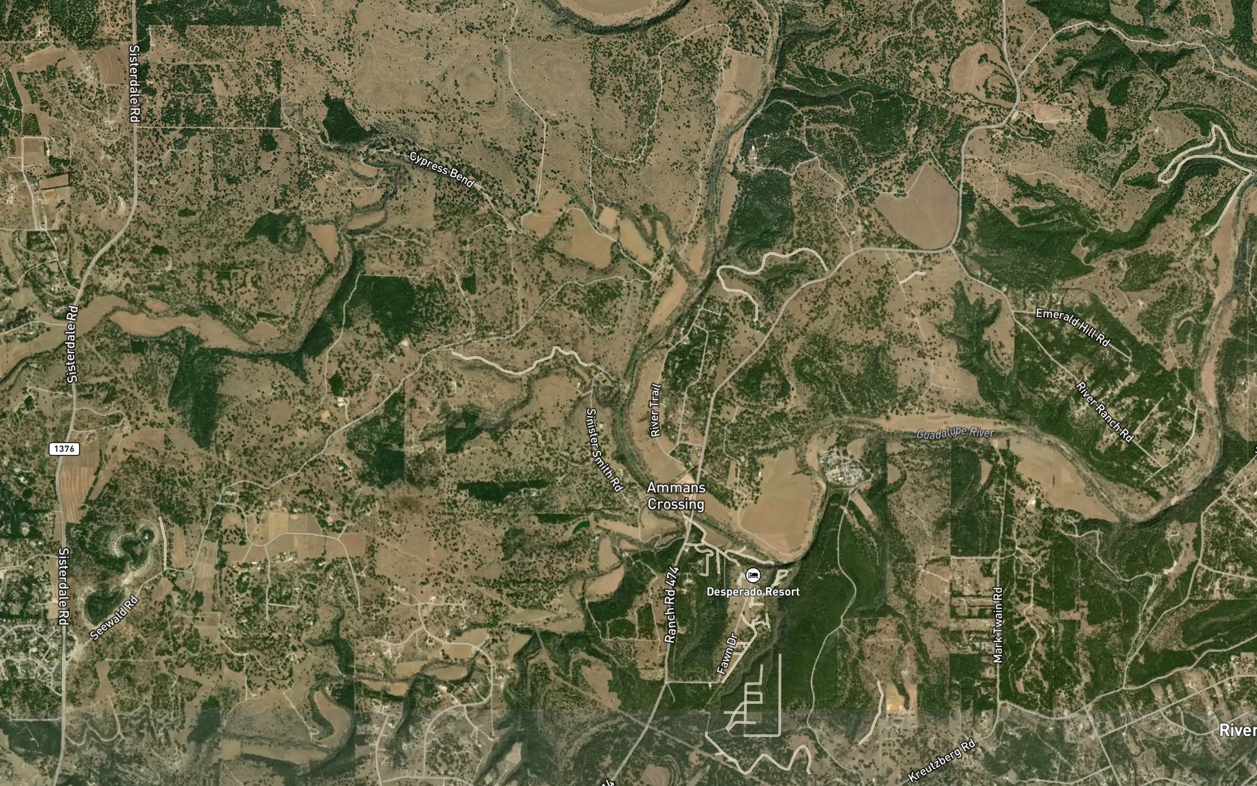 Satellite map of the Bear Creek