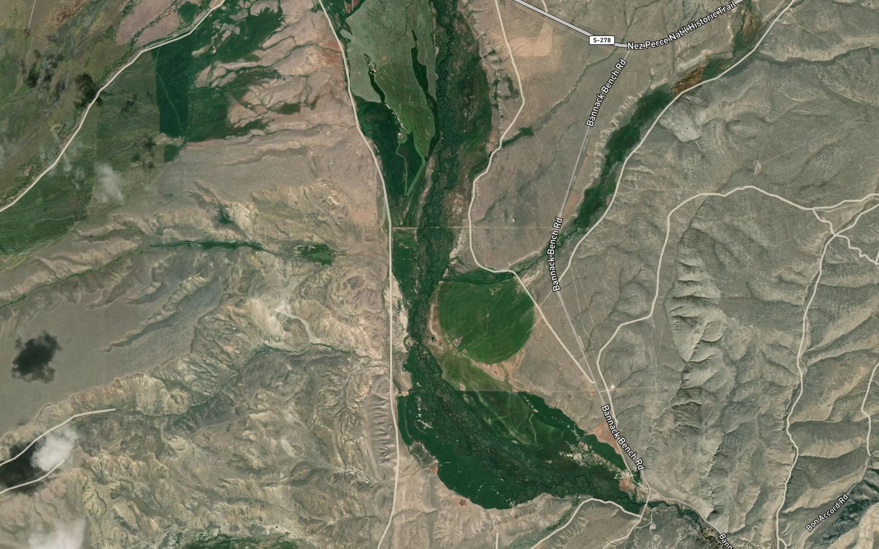 Satellite map of the Taylor Creek