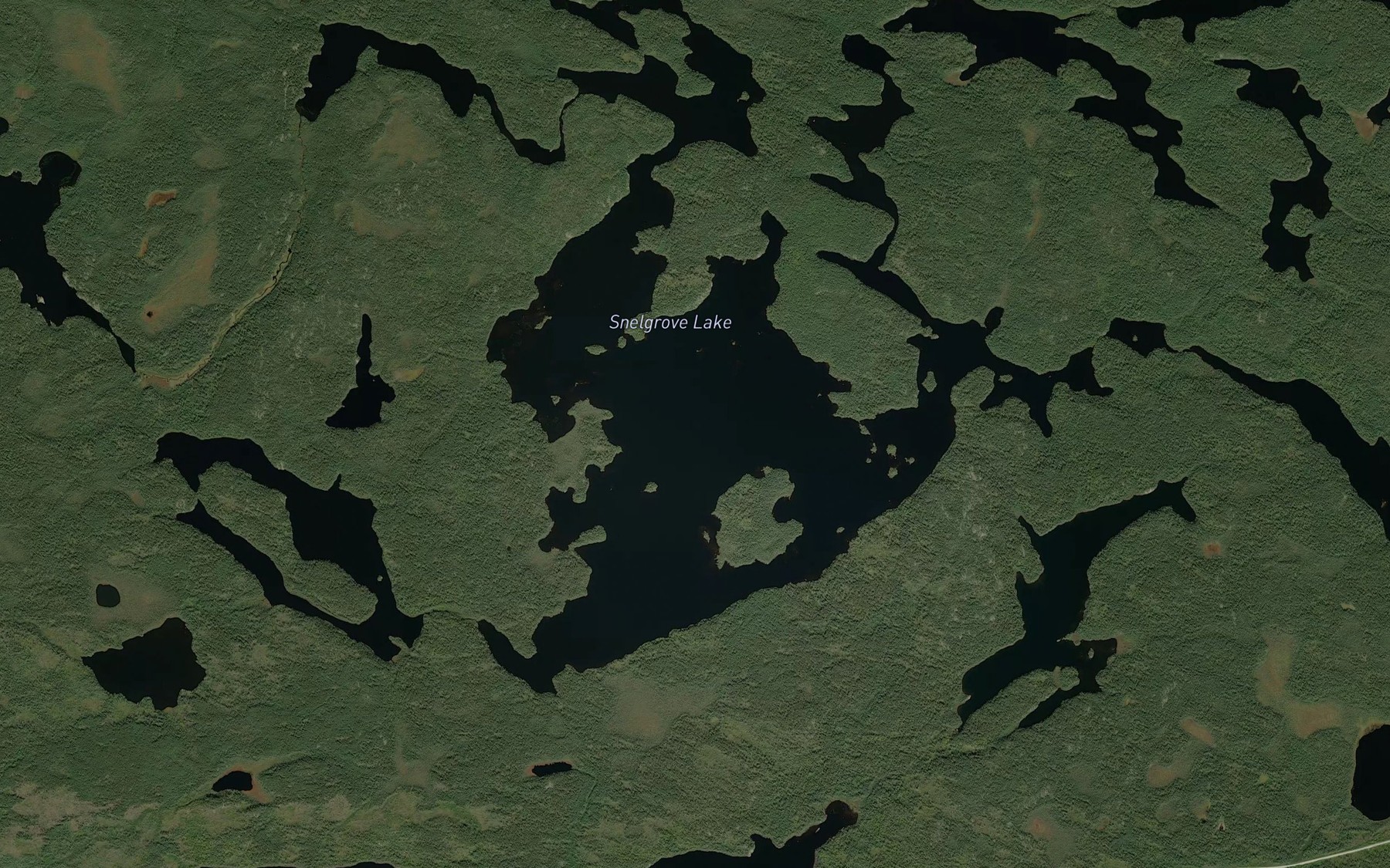 Satellite map of the Snelgrove Lake