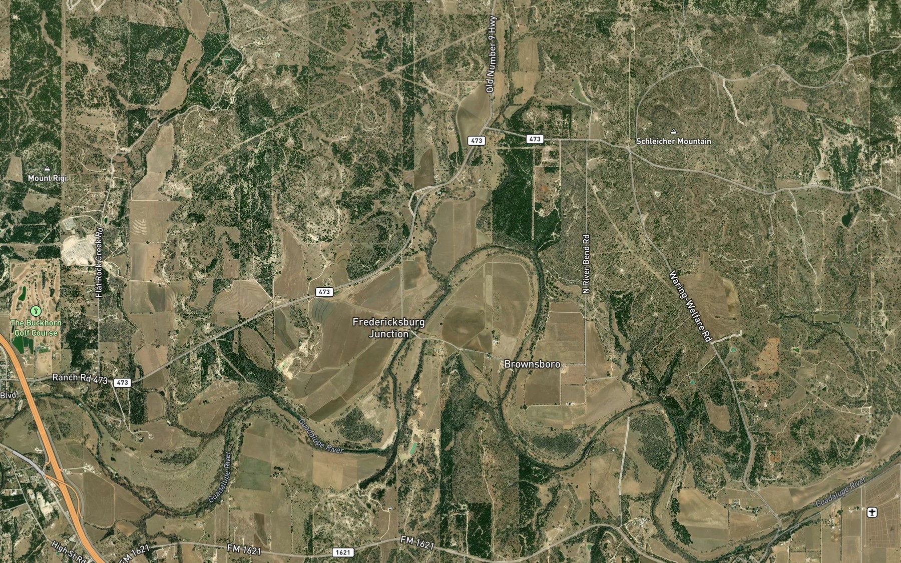 Satellite map of the Block Creek