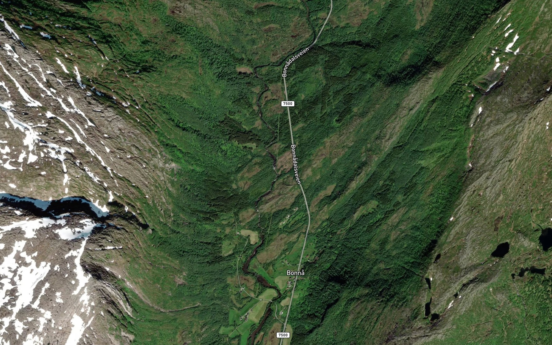 Satellite map of the Eidismofossen